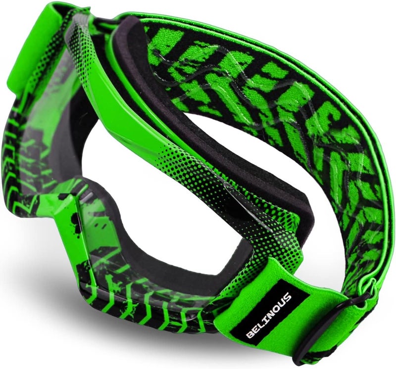 BELINOUS Kid Riding Goggles for ATV Dirt Bike Motorcycle Motorcross MX, Youth Dirt Bike Goggles for Kids 3-12 with Soft Strap - Image 1
